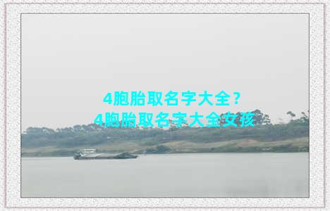 4胞胎取名字大全？4胞胎取名字大全女孩