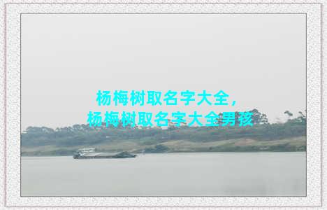 杨梅树取名字大全，杨梅树取名字大全男孩